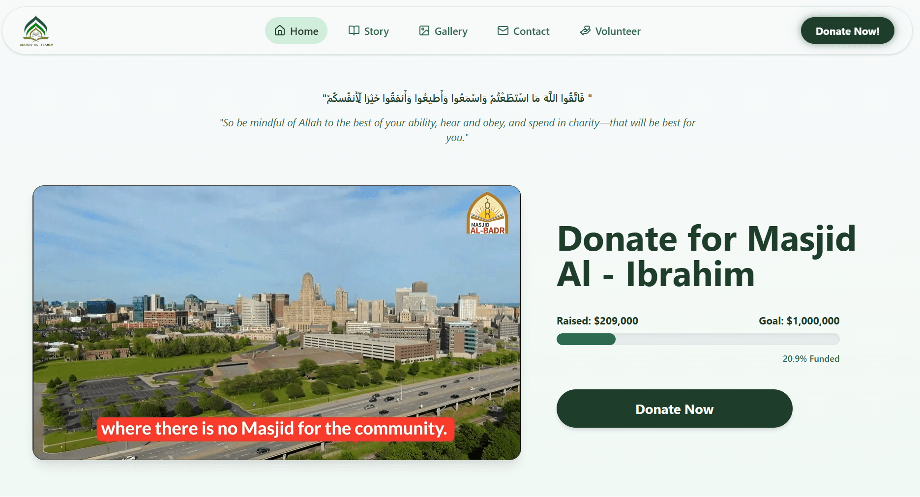 Masjid-AL-Ibrahim - Fundraising Website & CMS